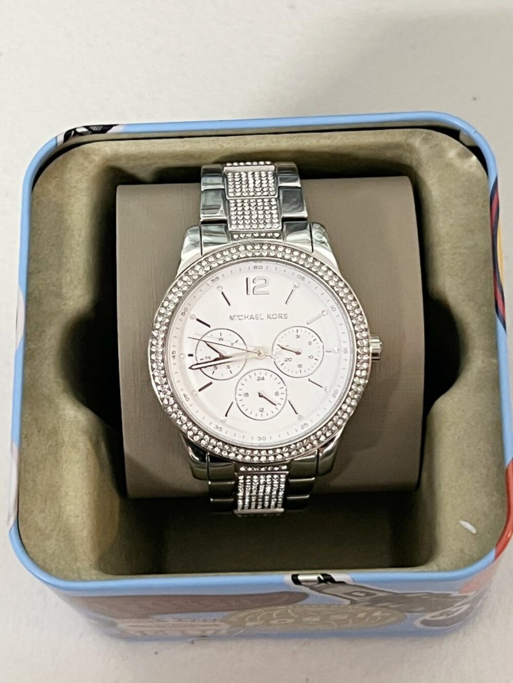 Michael Kors MK7294 Oversized Tibby Pavé Silver-Tone Watch